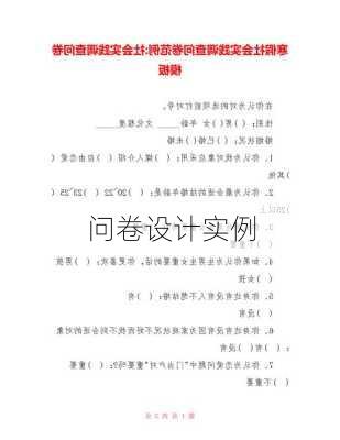 问卷设计实例