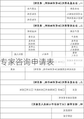 专家咨询申请表