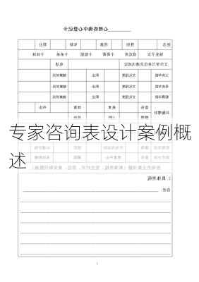 专家咨询表设计案例概述