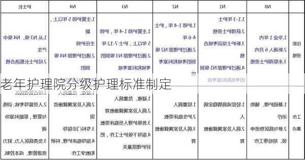 老年护理院分级护理标准制定