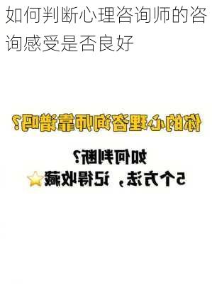 如何判断心理咨询师的咨询感受是否良好