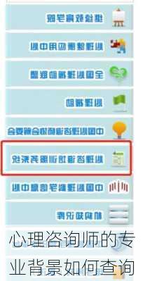 心理咨询师的专业背景如何查询