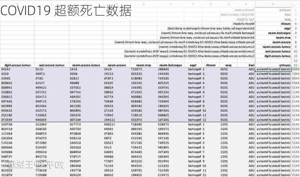 COVID19 超额死亡数据