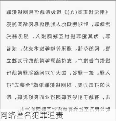 网络匿名犯罪追责