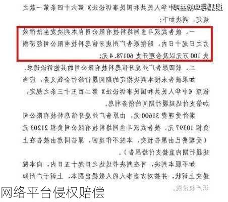 网络平台侵权赔偿