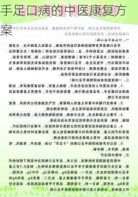 手足口病的中医康复方案