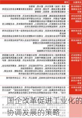 国企改革促进工业化的协调发展的策略