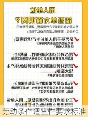 劳动条件适宜性要求标准