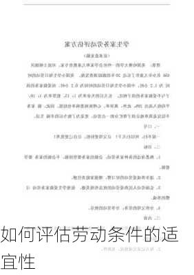 如何评估劳动条件的适宜性