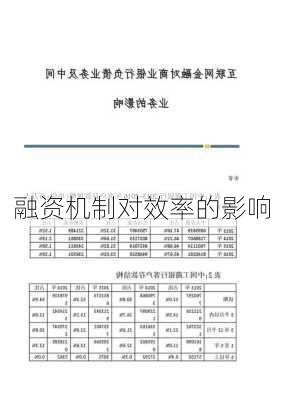 融资机制对效率的影响