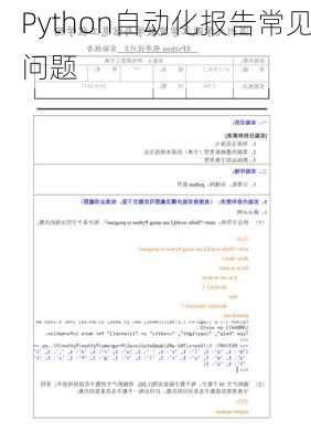 Python自动化报告常见问题