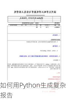 如何用Python生成复杂报告