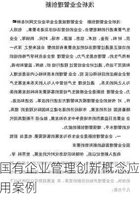 国有企业管理创新概念应用案例