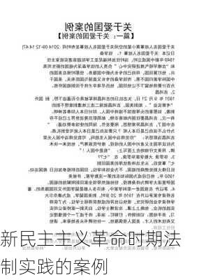 新民主主义革命时期法制实践的案例
