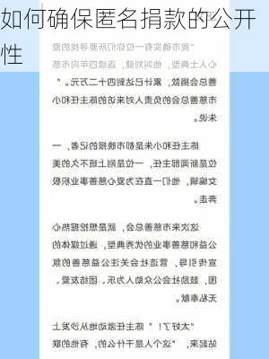 如何确保匿名捐款的公开性