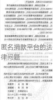 匿名捐款平台的法律问题