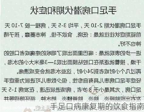 手足口病康复期的饮食指南