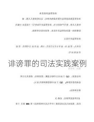 诽谤罪的司法实践案例