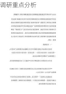 调研重点分析