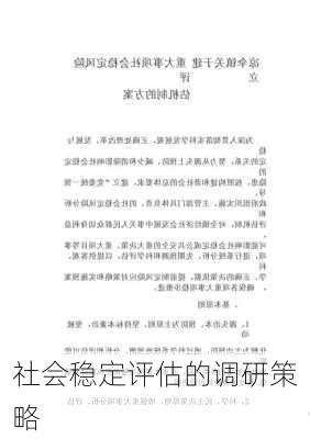 社会稳定评估的调研策略