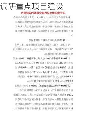 调研重点项目建设