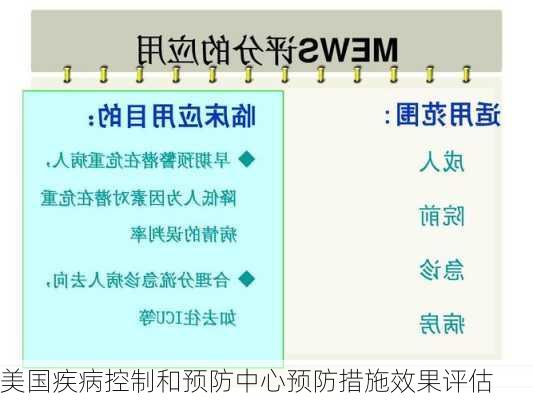 美国疾病控制和预防中心预防措施效果评估