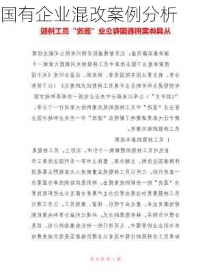 国有企业混改案例分析
