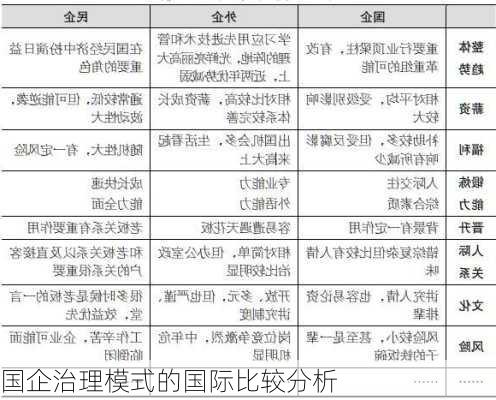 国企治理模式的国际比较分析