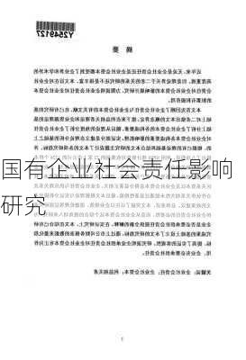 国有企业社会责任影响研究