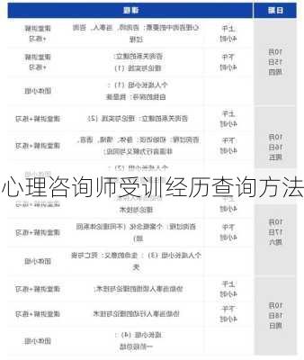心理咨询师受训经历查询方法