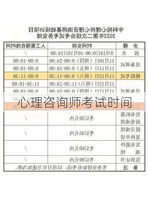 心理咨询师考试时间