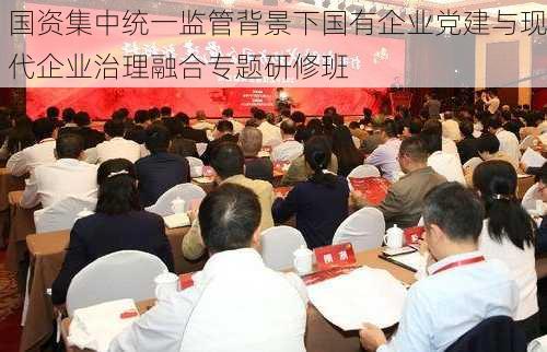 国资集中统一监管背景下国有企业党建与现代企业治理融合专题研修班
