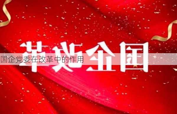 国企党委在改革中的作用