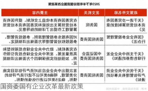国资委国有企业改革最新政策