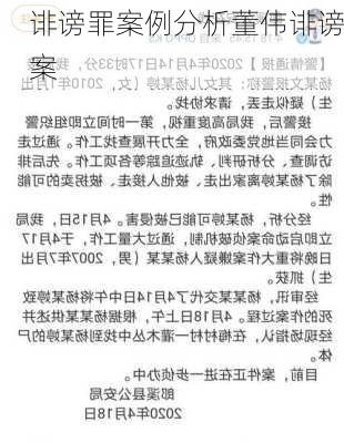 诽谤罪案例分析董伟诽谤案