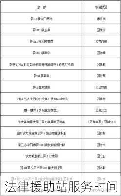 法律援助站服务时间