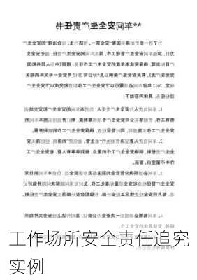 工作场所安全责任追究实例
