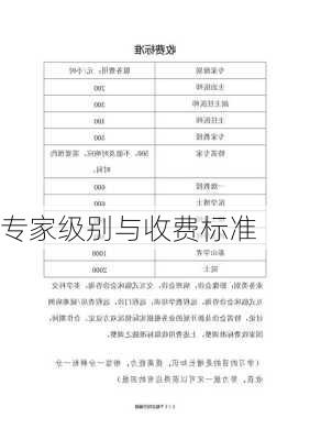 专家级别与收费标准