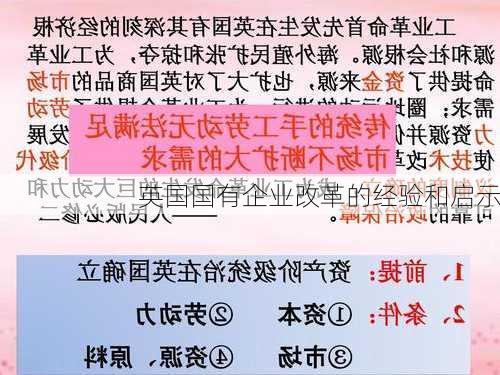 英国国有企业改革的经验和启示