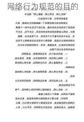 网络行为规范的目的