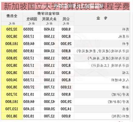新加坡国立大学计算机硕士课程学费