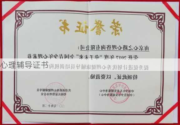 心理辅导证书