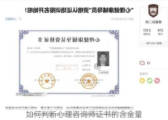 如何判断心理咨询师证书的含金量