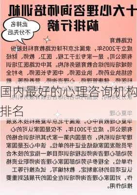 国内最好的心理咨询机构排名