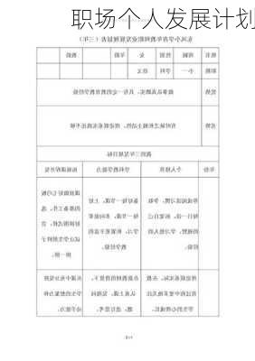 职场个人发展计划