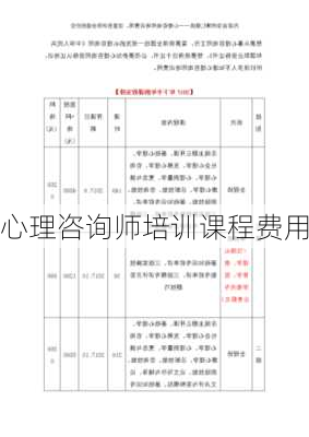 心理咨询师培训课程费用