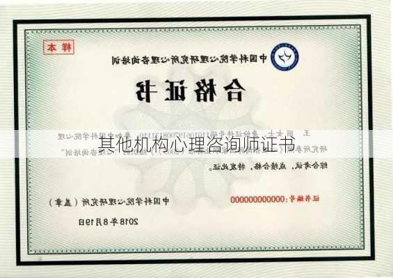 其他机构心理咨询师证书