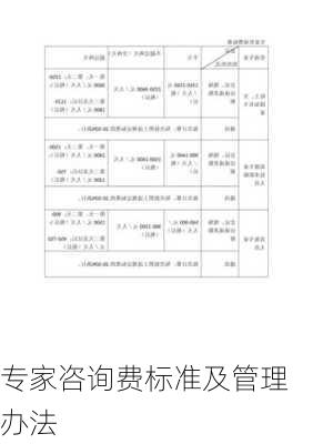 专家咨询费标准及管理办法