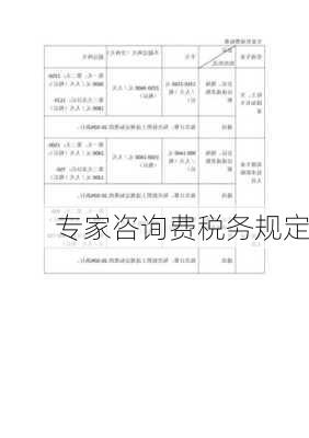 专家咨询费税务规定