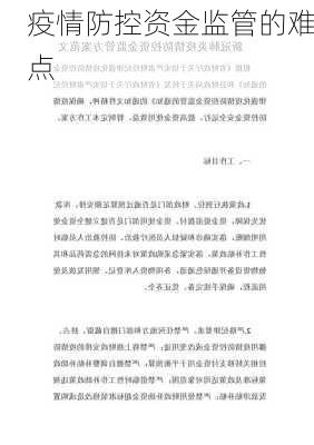 疫情防控资金监管的难点